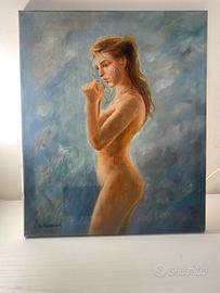 Dipinto olio su tela – Nudo femminile,