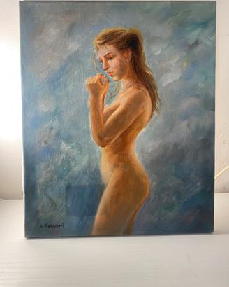 Dipinto olio su tela – Nudo femminile,