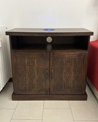 Mobile porta tv legno con ante intagliate