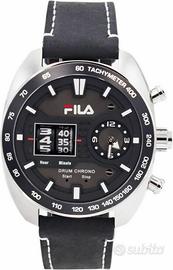 FILA OROLOGIO UOMO DRUM ROLLER PELLE NERO CRONO