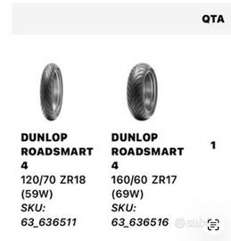 Coppia Pneumatici Dunlop RoadSmart 4