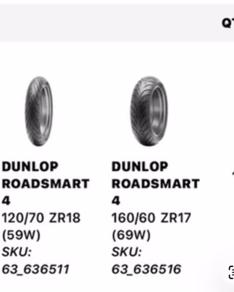 Coppia Pneumatici Dunlop RoadSmart 4