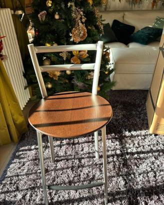 TRE SGABELLI IN LEGNO E ACCIAIO NUOVI