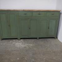 Credenza 6 porte in legno di abete colorato verde