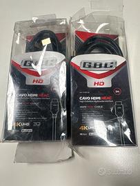 Coppia Cavi HDMI 4K GBC 2 metriNuovi in confezione