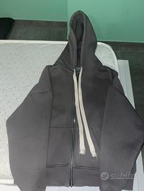 felpa con capuccio e zip cianotic grigio-scuro