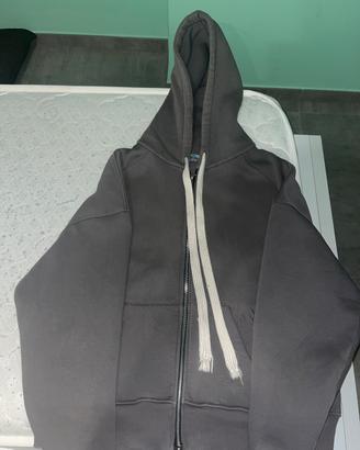 felpa con capuccio e zip cianotic grigio-scuro