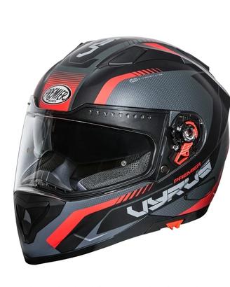 Casco Premier Vyrus come nuovo nero e rosso