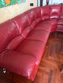 Divano letto in cuoio