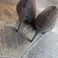 décolleté nere con strass tacco 10.5 cm