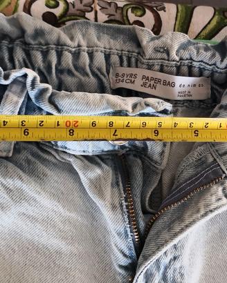 Jeans bambina modello paperbag taglia 8 anni.