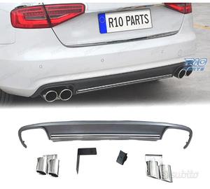 DIFFUSORE AUDI A4 B8 11-15 LOOK S4 + TERMINALI INO