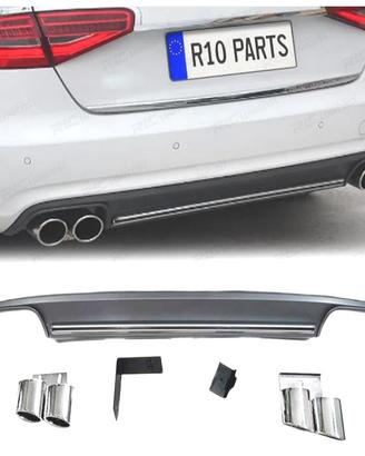 DIFFUSORE AUDI A4 B8 11-15 LOOK S4 + TERMINALI INO