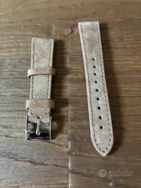 Cinturino in pelle scamosciata beige / tortora