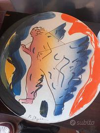 Piatto Bitossi decorato da Paolo Buggiani