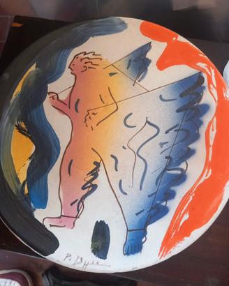 Piatto Bitossi decorato da Paolo Buggiani