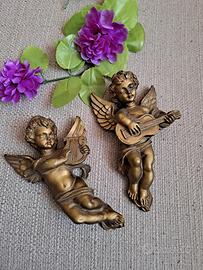 coppia angioletti dorati vintage 