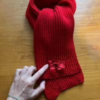 sciarpa rossa invernale bambina con fiocco