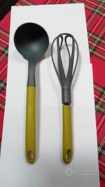 Mestolo/Frusta stupendi Nuovi grigio/verde-30/29cm