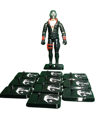 10 Basi Gi Joe Vintage Nero/Bianco 3 mm 10 cm