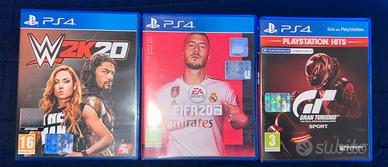 3 GIOCHI PS4: GT Sport, FIFA 20, WWE 2K20