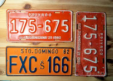 Targhe originali Repubblica Dominicana anni 80