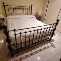 Letto matrimoniale ottone brunito+rete a doghe