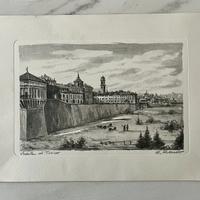 Stampa veduta di Torino R. Rolando 34,5*49,5 cm