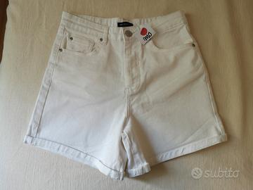Short jeans bianchi a vita alta TG 38