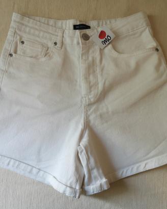 Short jeans bianchi a vita alta TG 38
