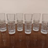 SEI BICCHIERI DI CRISTALLO DA WHISKY E LIQUORE.