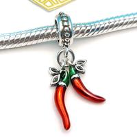 Charm argento 925 Cornicello Rosso Peperoncino