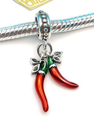 Charm argento 925 Cornicello Rosso Peperoncino