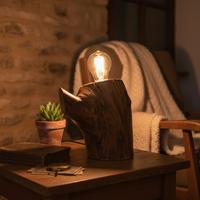 Lampada Design Rustico in Legno Massiccio