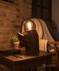 Lampada Design Rustico in Legno Massiccio