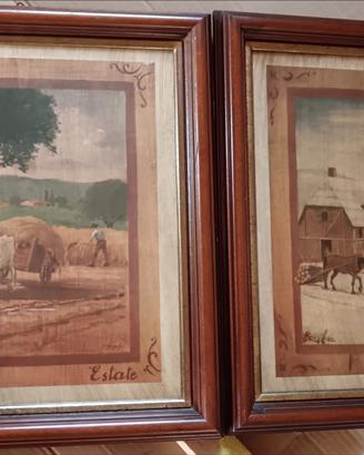 quadri con cornice in legno