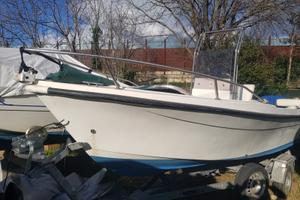 Barca a motore con carrello