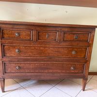 Credenza / cassettiera vintage in legno intarsiato