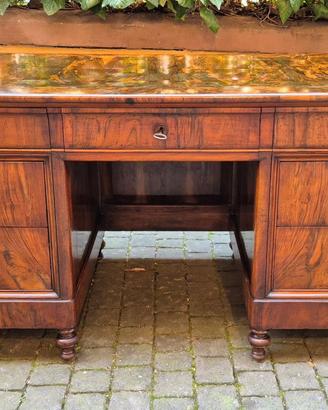 Scrivania anticaL Filippo lastronata noce e radica