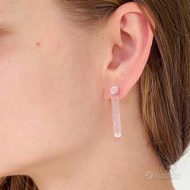 Orecchini in Quarzo rosa, pietra naturale