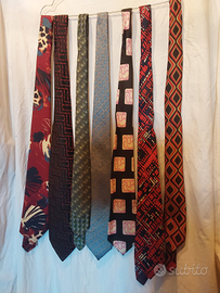 7 cravatte da collezione anni 60/70 seta,vari tess