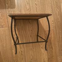 Tavolino basso Ferro battuto legno etnico quadrato