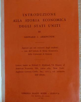 ARRINGTON Storia economica degli Usa ('59) Firmato