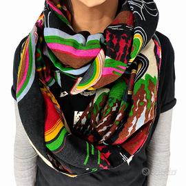 Sciarpa grande fantasia multicolor viscosa