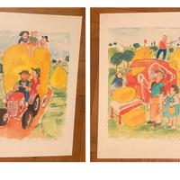 2 stampe Pier Lugi Puccini pittore di Lucca