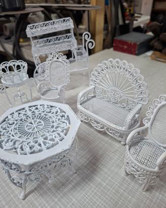 set da giardino in miniatura casa delle bambole 