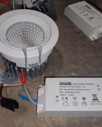 6 faretti I led da incasso 11w luce calda 3000