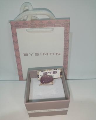Anello in Metallo con pietra color amaranto