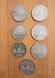 7 Monete Repubblica Italiana 500 Lire Caravelle