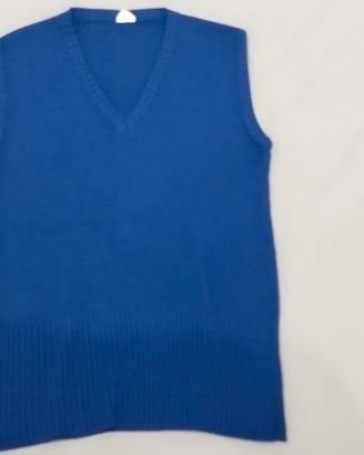 CM Gilet Uomo Blu Elettrico Lana Sintetica Tg Unic